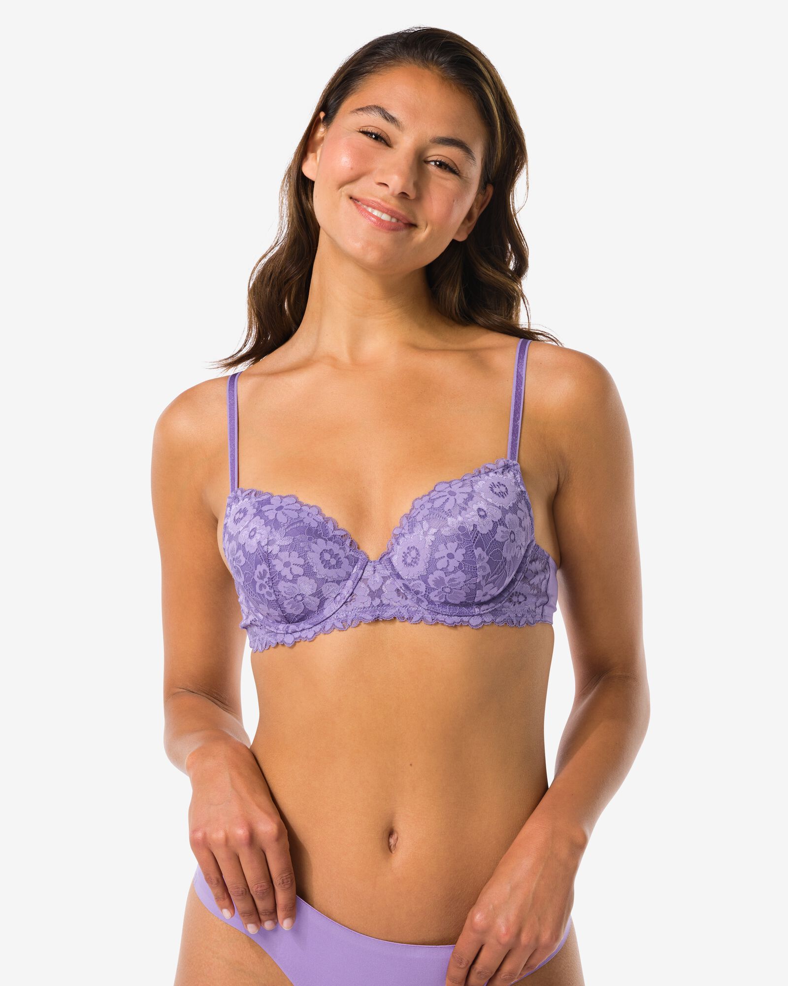 Vorgeformter Spitzen-BH mit Bügel helllila helllila - 21800981LIGHTPURPLE - HEMA