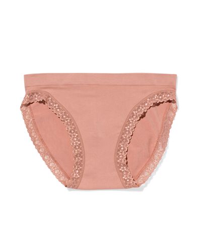 culotte femme microfibre sans couture avec dentelle marron clair - 19630814LIGHTBROWN - HEMA