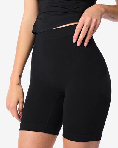licht corrigerende biker bamboe hoge taille zwart - 1000019522 - HEMA