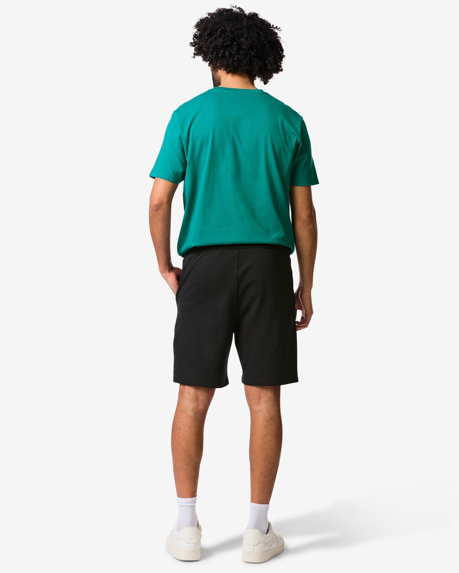herenshort regular fit sweatstof zwart zwart - 2109850BLACK - HEMA