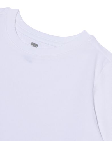 2-pak kinder t-shirts - biologisch katoen wit 134/140 - 30729684 - HEMA