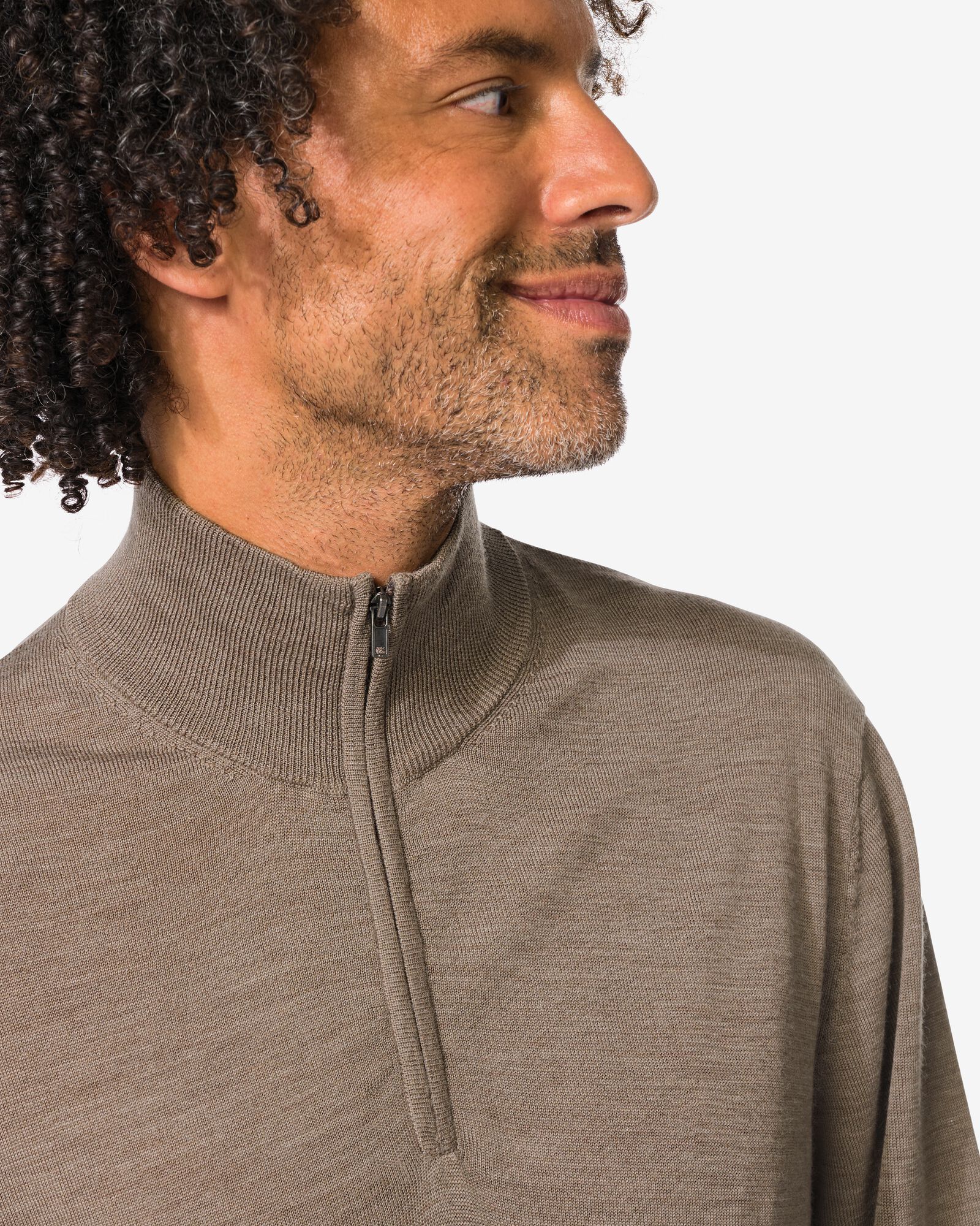 pull homme Frank laine m&eacute;rinos taupe - 2116980TAUPE - HEMA