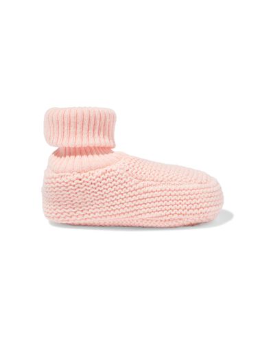 newborn sloffen gebreid roze - 33200395PINK - HEMA