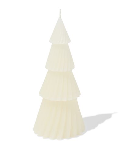 vormkaars boom 7.4x7.4x16.7cm ecru - 25100222 - HEMA