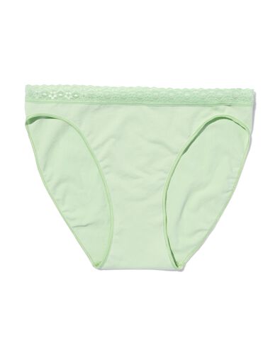 slip femme sans coutures avec dentelle vert clair L - 19650137 - HEMA