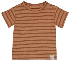 baby t-shirt strepen bruin bruin - 1000027379 - HEMA