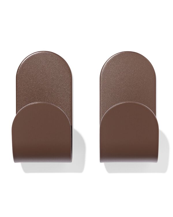 plakhaak 5x2.5cm rvs bruin - 2 stuks - 80300182 - HEMA
