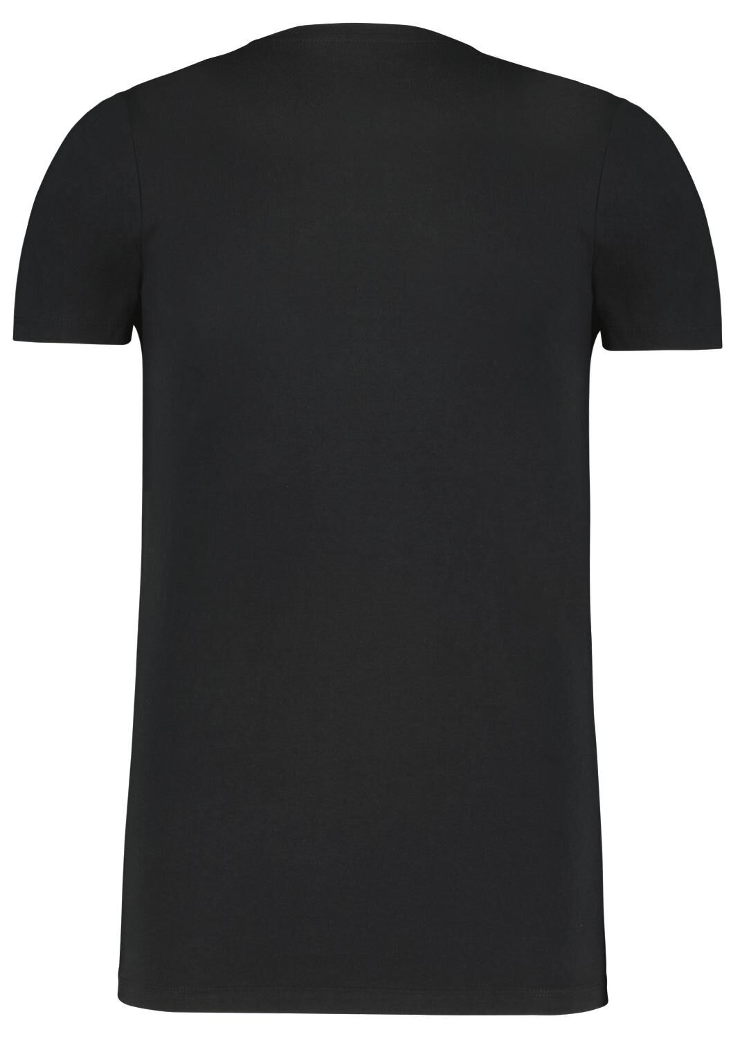 heren t-shirt regular fit o-hals extra lang - 2 stuks black - HEMA