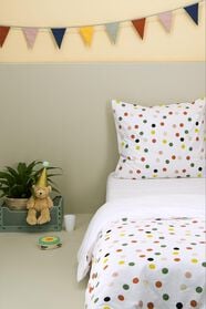 Kinder-Bettwäsche, 140 x 200 cm, Soft Cotton, weiß mit Punkten - 5700197 - HEMA