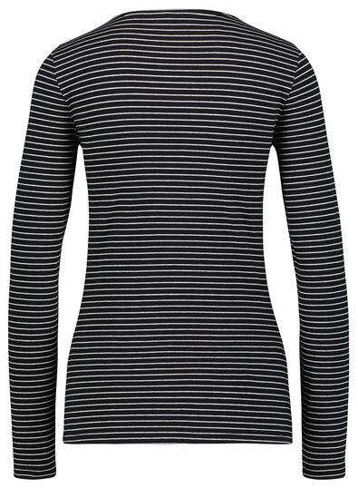 t-shirt femme lignes noir/blanc S - 36328361 - HEMA