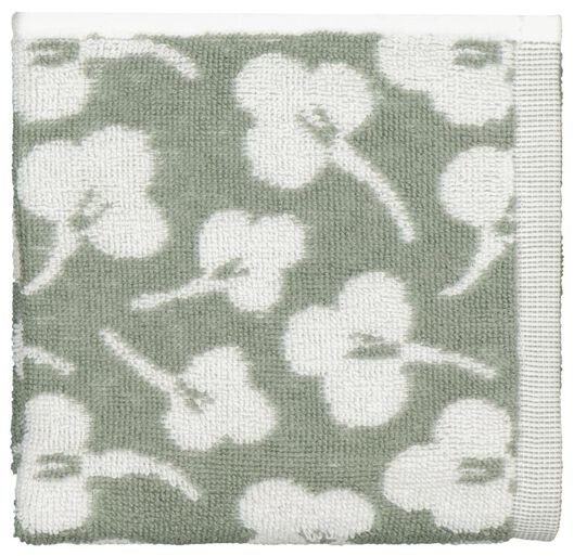 essuie-mains 50x50 coton gris-vert violettes - 5420077 - HEMA