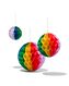 3 décorations en papier alvéolé - ballon arc-en-ciel - 14230203 - HEMA