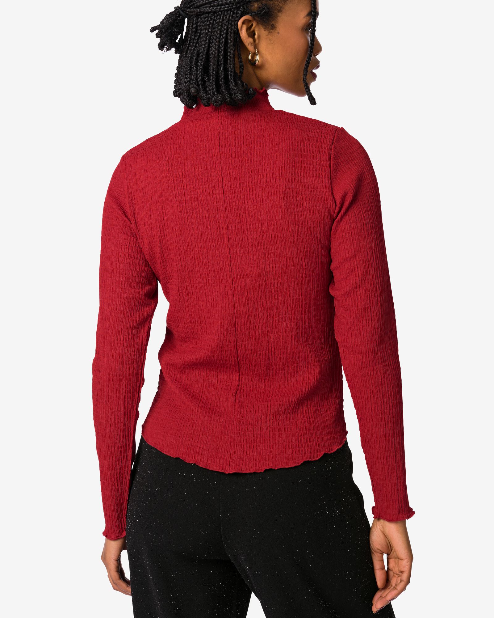 dames top Dewi crinkle rood - 36206160RED - HEMA