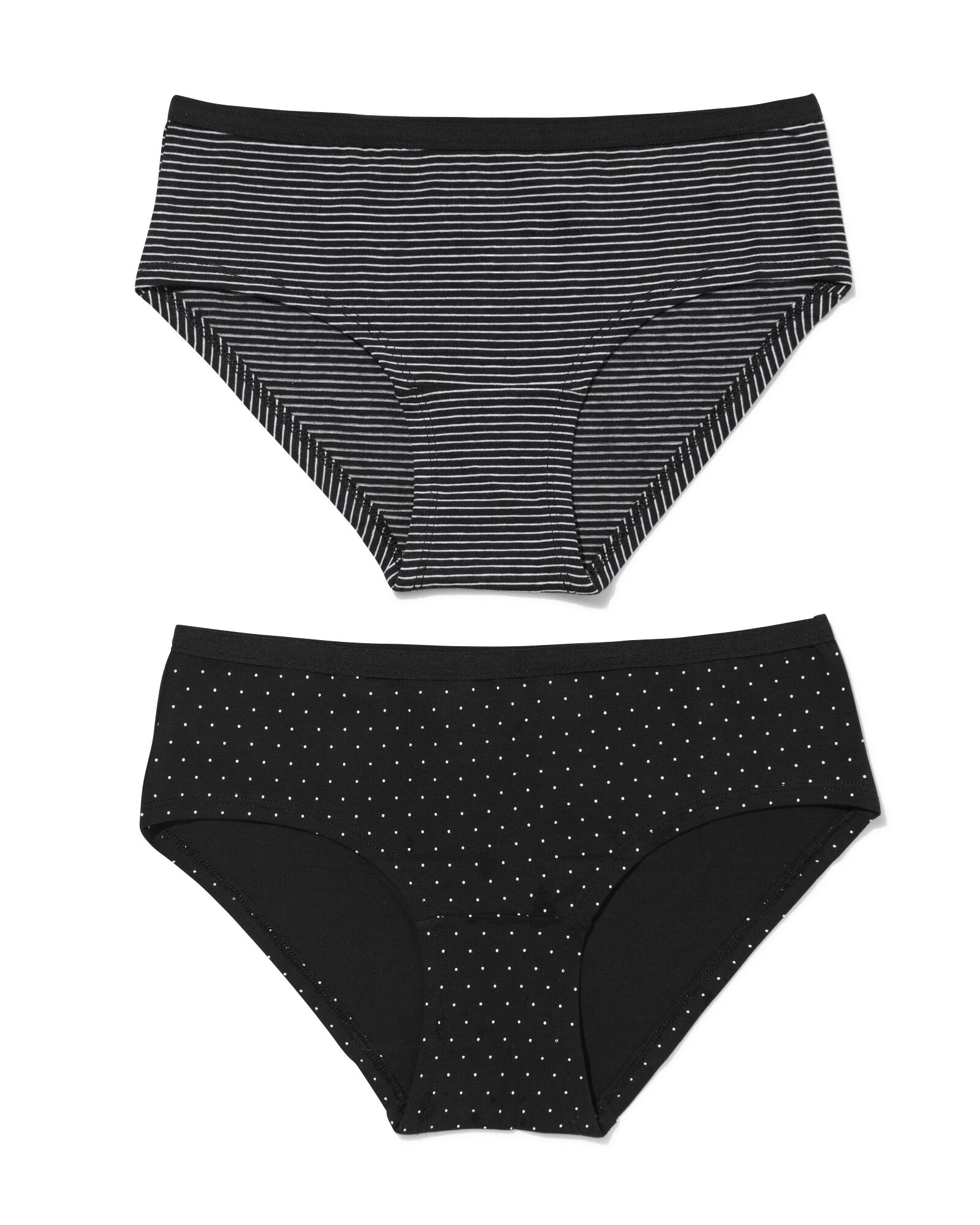 dames hipsters stretch katoen - 2 stuks zwart/wit zwart/wit - 19660900BLACKWHITE - HEMA