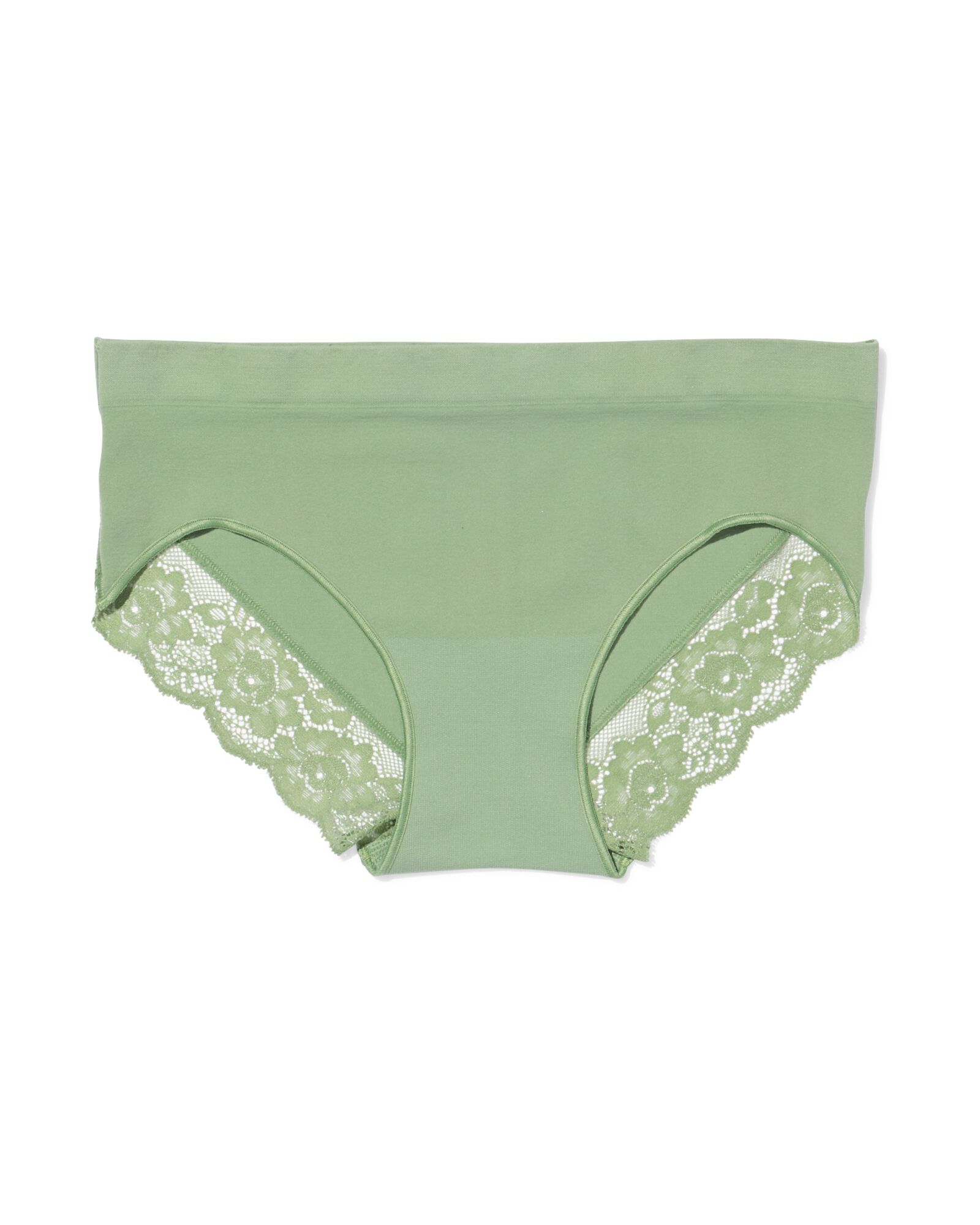 culotte hipster femme sans coutures microfibre avec dentelle vert vert - 19603035GREEN - HEMA
