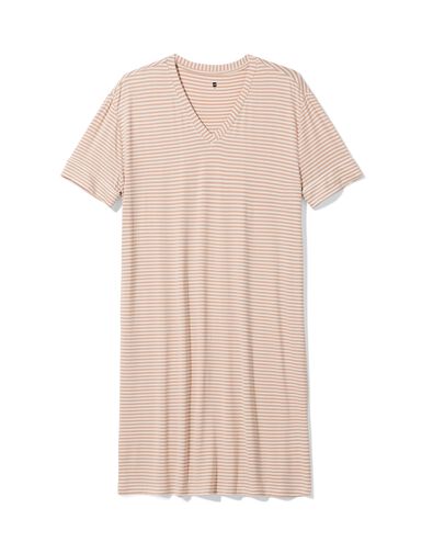 damesnachthemd jersey strepen beige beige - 23401475BEIGE - HEMA