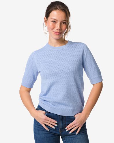 pull femme Fally maille fine bleu clair - 36207870LIGHTBLUE - HEMA