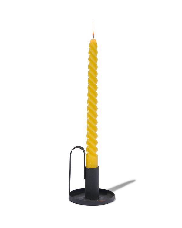 2 bougies longues torsadées Ø2x25 jaune - 13506012 - HEMA