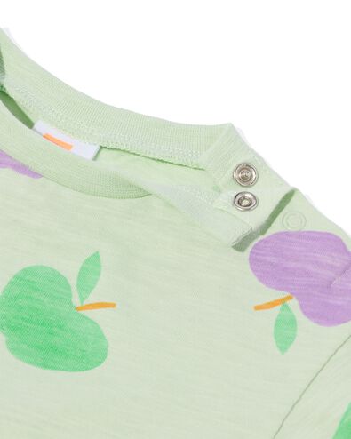 newborn baby t-shirt appels mintgroen mintgroen - 33497810MINTGREEN - HEMA