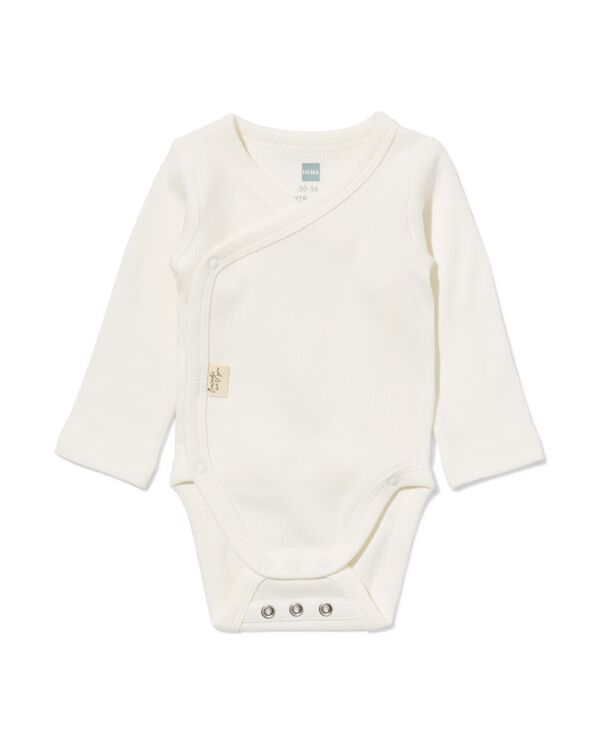 Newborn-Wickelstrampler zum Mitwachsen, LENZING&trade; ECOVERO&trade;, gerippt  wei&szlig; wei&szlig; - 33430520WHITE - HEMA