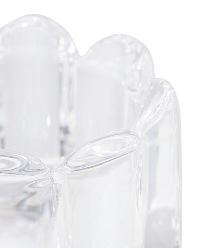 sfeerlichthouder glas XS ribbel transparant - 13324182 - HEMA