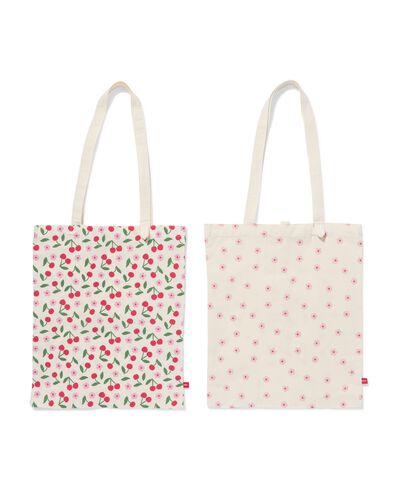 Canvas-Tasche, 42 x 36 cm, aufrollbar, floral - 61104521 - HEMA