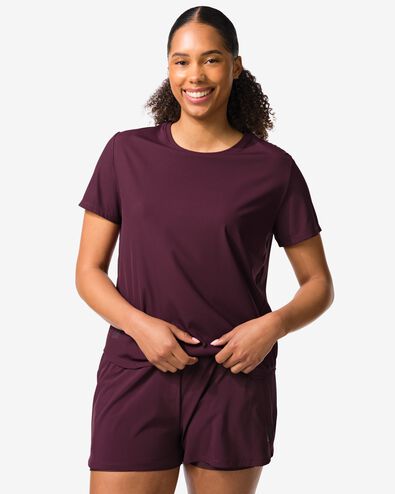 damessportshirt bordeauxrood bordeauxrood - 36000472BURGUNDYRED - HEMA