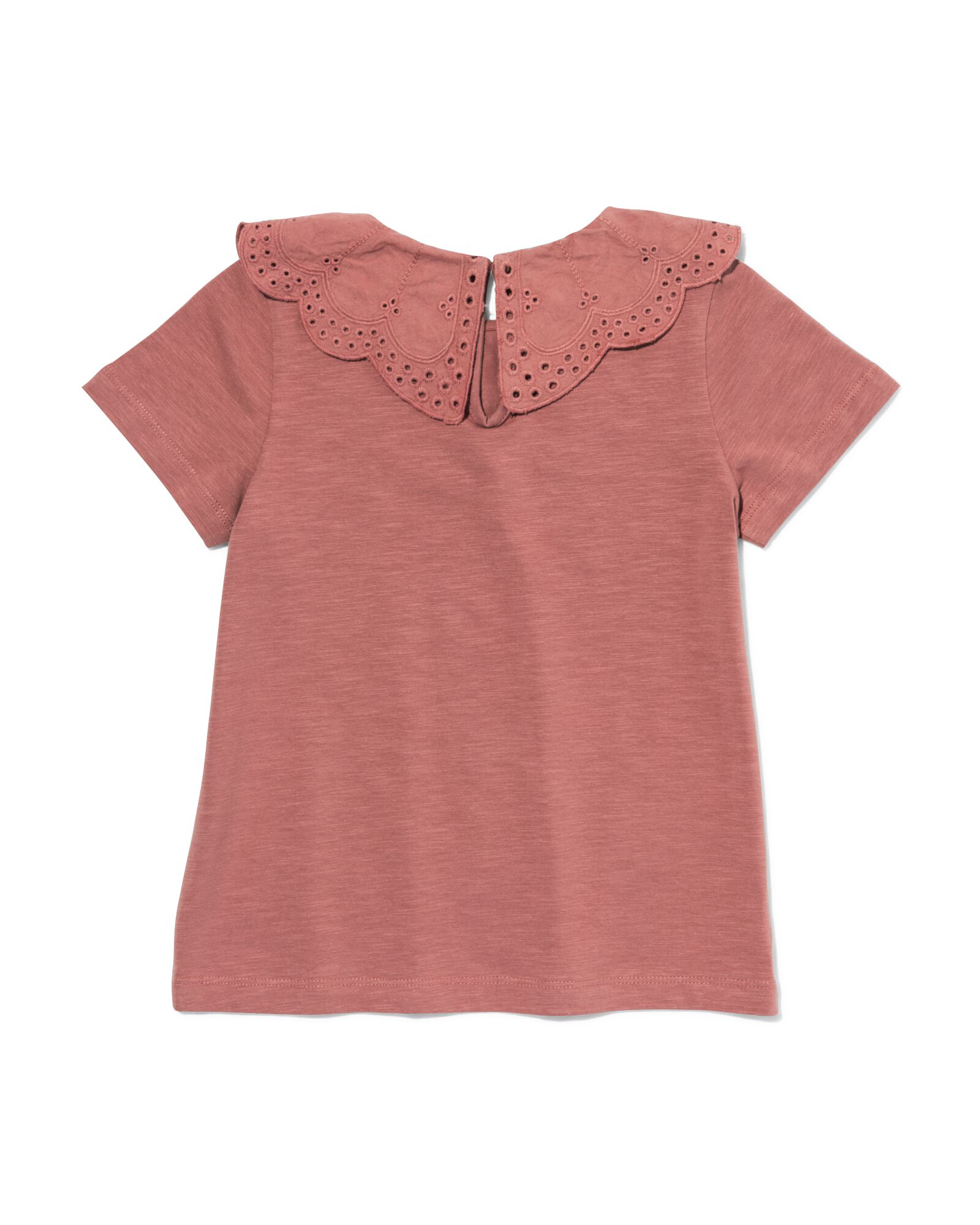 t-shirt enfant avec col en broderie roze 86/92 - 30874047 - HEMA