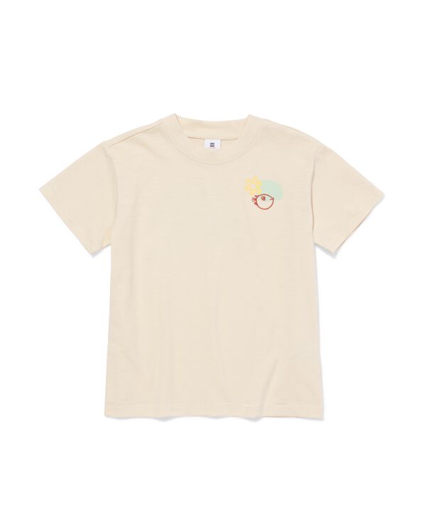 kinder T-shirt vissen ecru ecru - 30719344ECRU - HEMA