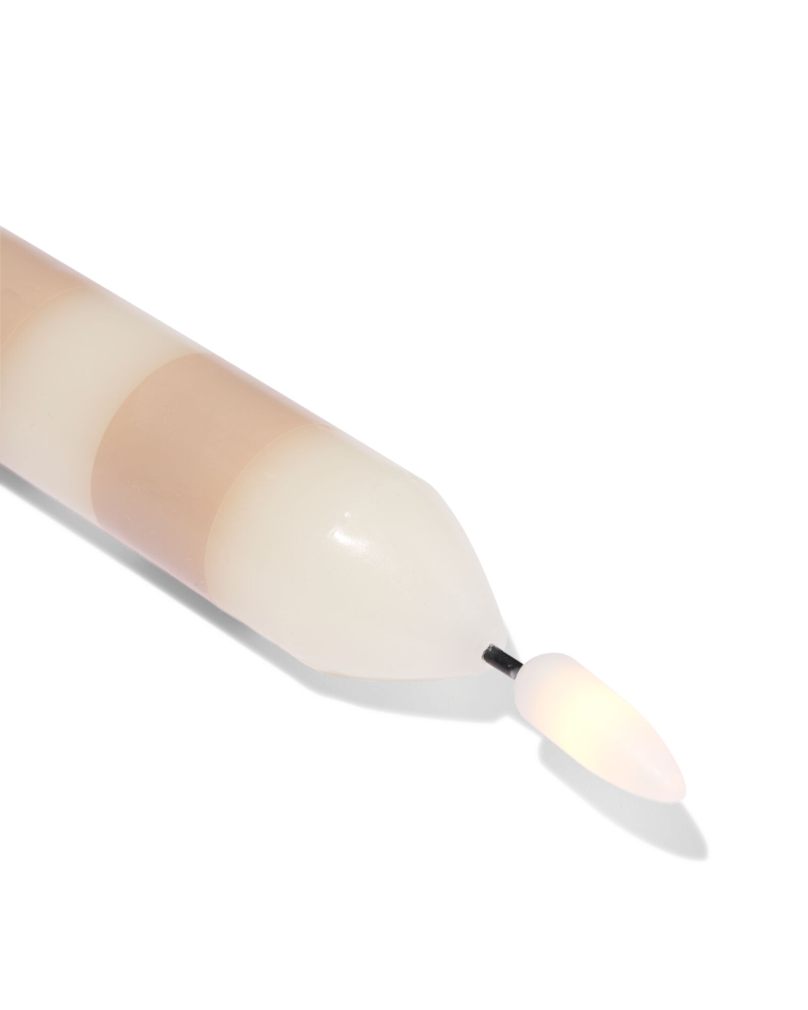 LED-Stabkerze ⌀ 2,3 &times; 29 cm, gestreift, elfenbeinfarbig-blau - 13550153 - HEMA