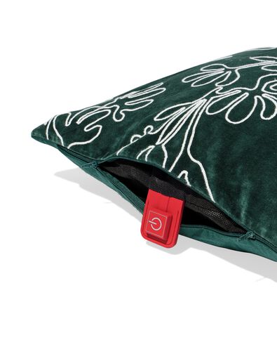 housse de coussin 50x50cm velours fleur vert - 7325184 - HEMA