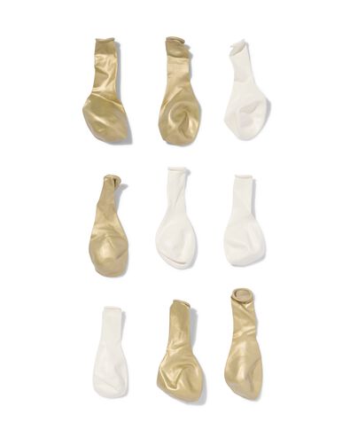 ballons &Oslash; 23 cm blancs et dor&eacute;s - lot de 20 - 14250019 - HEMA