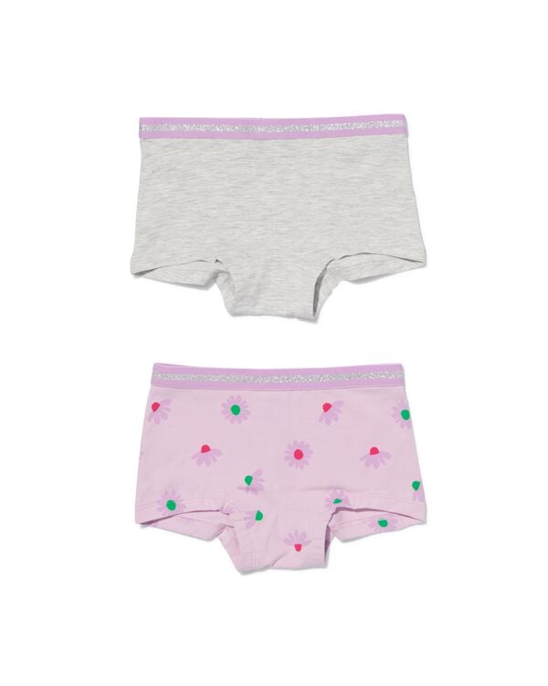 2 boxers enfant en coton/stretch lilas - 19341430LILAC - HEMA