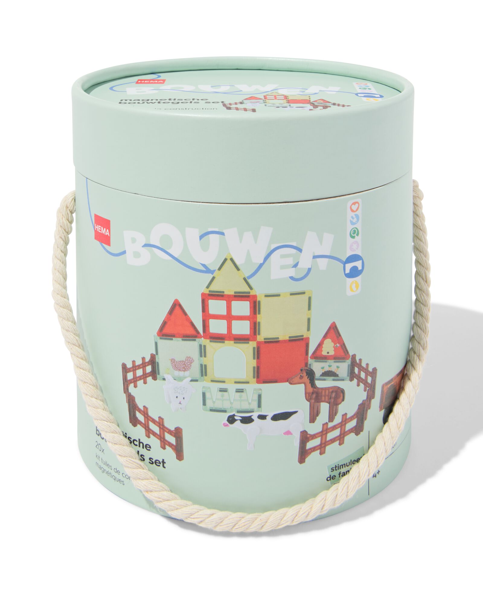 magnetische bouwtegels boerderij 20-delig - 15100308 - HEMA