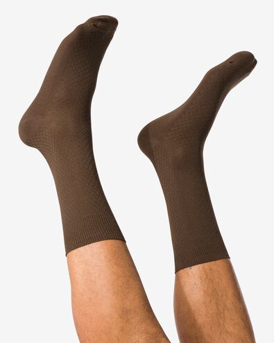 herensokken structuur bruin bruin - 4150360BROWN - HEMA
