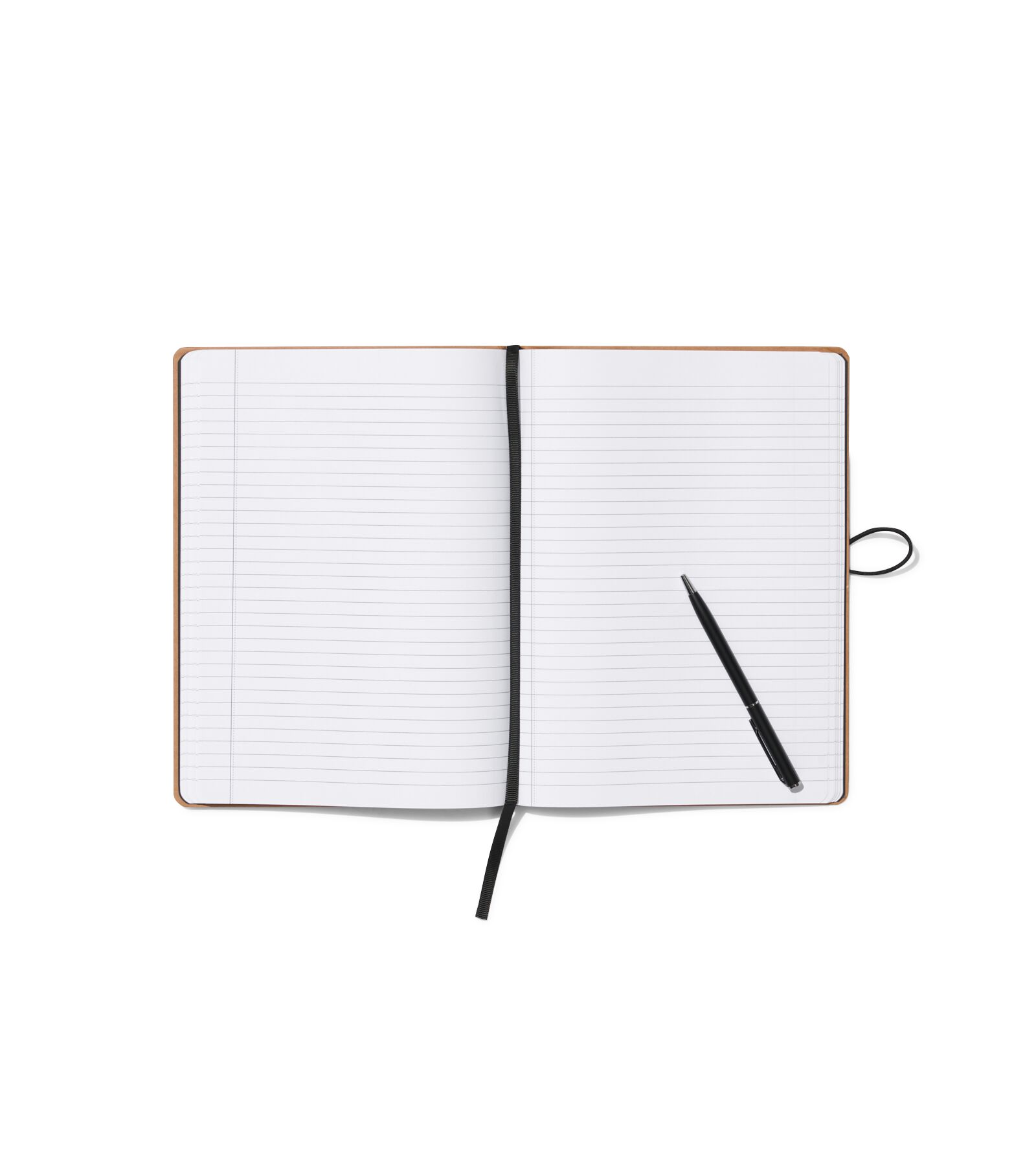 carnet lign&eacute; PU noir 18.5x25.5 - 14100173 - HEMA