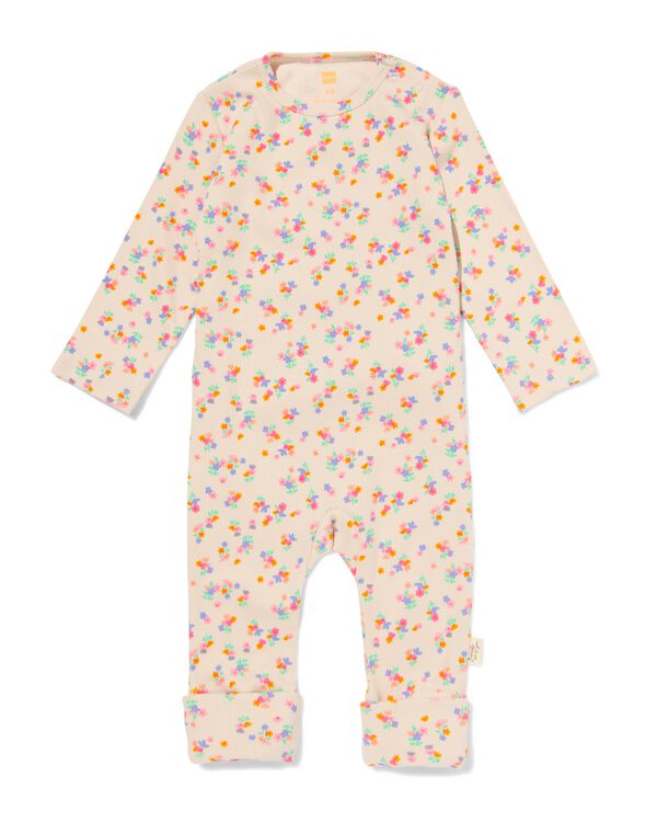 Newborn-Jumpsuit zum Mitwachsen Blumen blau blau - 33439520BLUE - HEMA