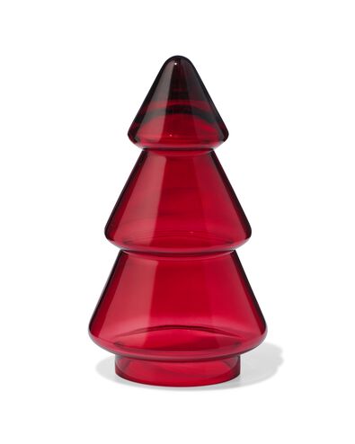 sapin de No&euml;l 8,8x8,8x12cm verre rouge - 25100228 - HEMA