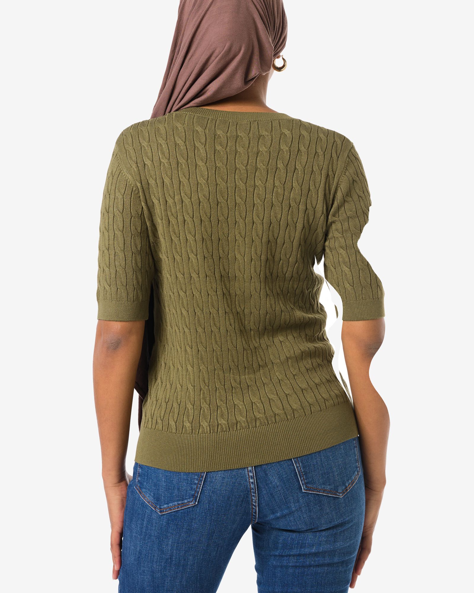 Damenpullover Fally, Zopfmuster olivgr&uuml;n olivgr&uuml;n - 36206330OLIVE - HEMA