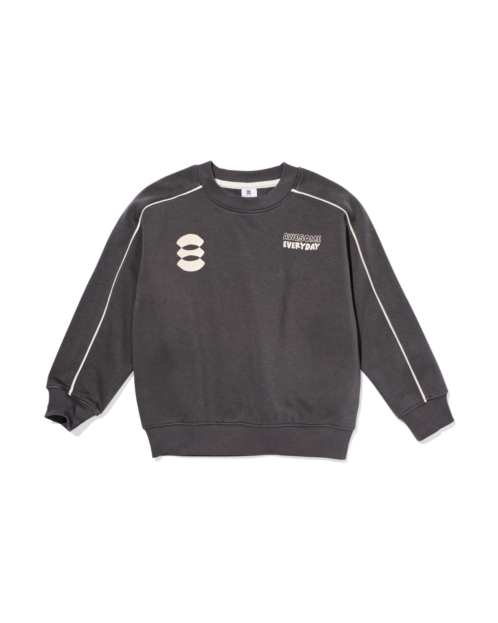 kindertrui sweatstof tekst donkergrijs donkergrijs - 30710911DARKGREY - HEMA