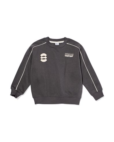 kindertrui sweatstof tekst donkergrijs donkergrijs - 30710911DARKGREY - HEMA