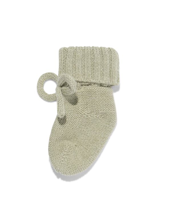 babysokken gebreid wol middengroen middengroen - 4700750MIDGREEN - HEMA