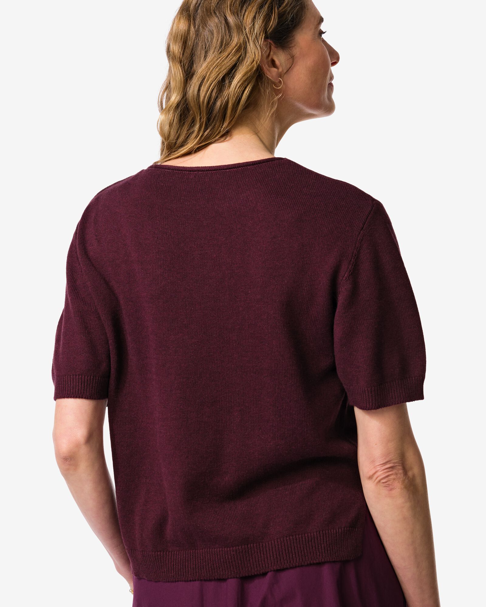 pull femme Gael maille fine bordeaux bordeaux - 36207750BURGUNDYRED - HEMA