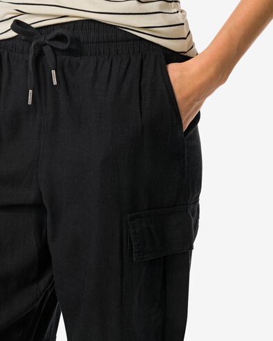 pantalon femme Riley avec lin noir L - 36269568 - HEMA