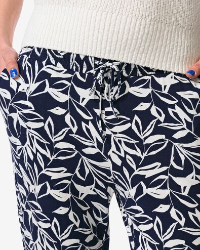 damesbroek Mila regular fit bladeren donkerblauw donkerblauw - 36202870DARKBLUE - HEMA