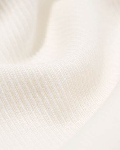 dames T-shirt Clara rib wit wit - 36259250WHITE - HEMA