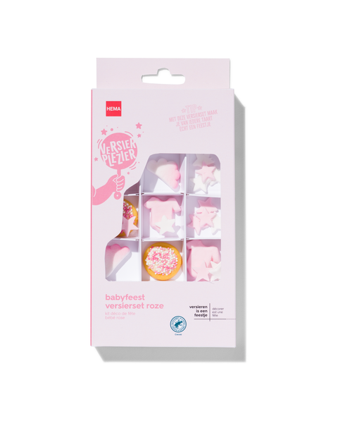 kit de décoration comestible - fête bébé rose - 10280010 - HEMA