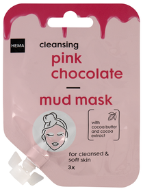 masque visage boue au chocolat rose 15ml - 17800029 - HEMA