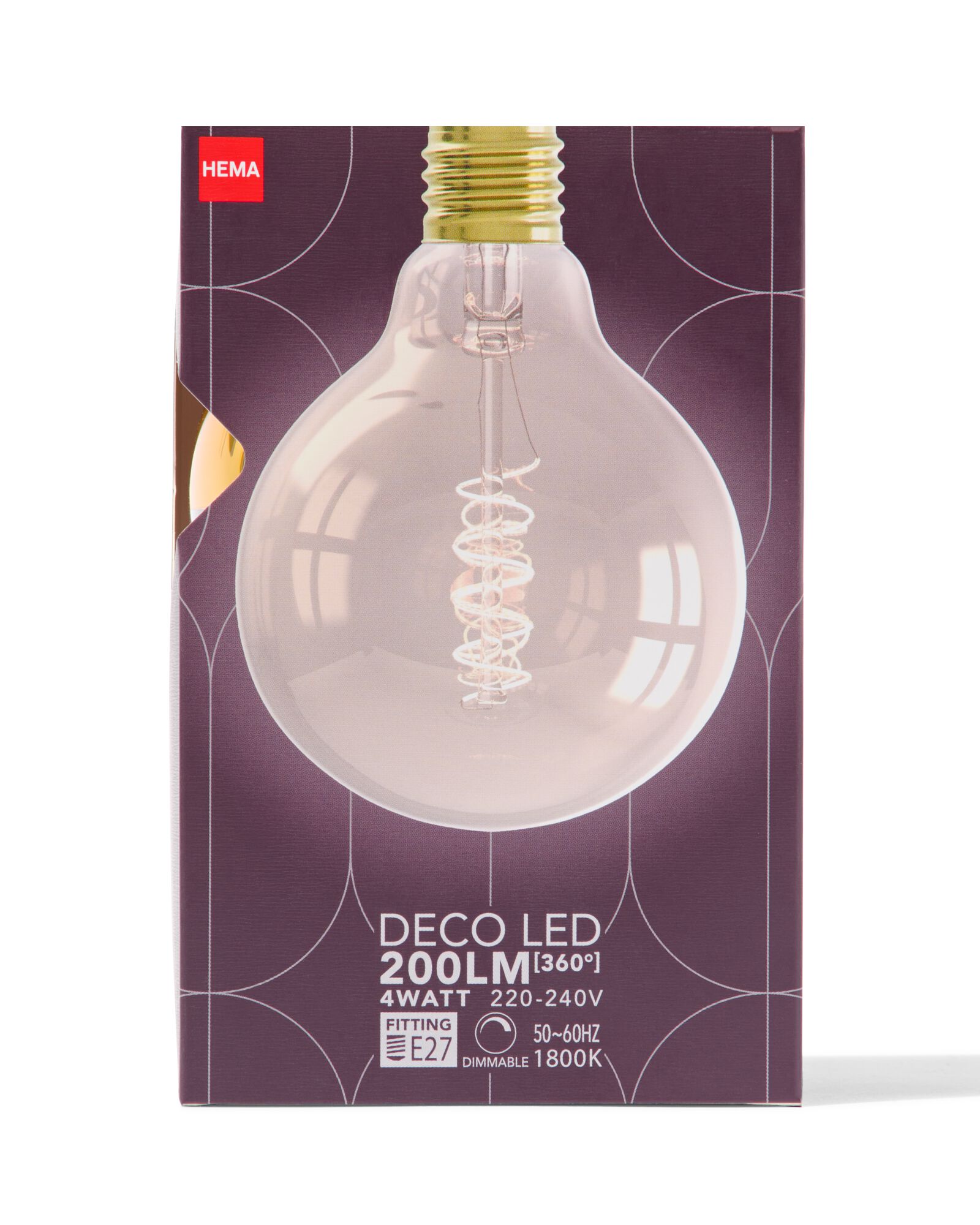 ampoule globe led dor&eacute;e E27 4W 200lm g95 - 20070066 - HEMA