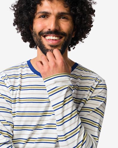 herenpyjama Jonas jersey retro gebroken wit gebroken wit - 23686670OFFWHITE - HEMA